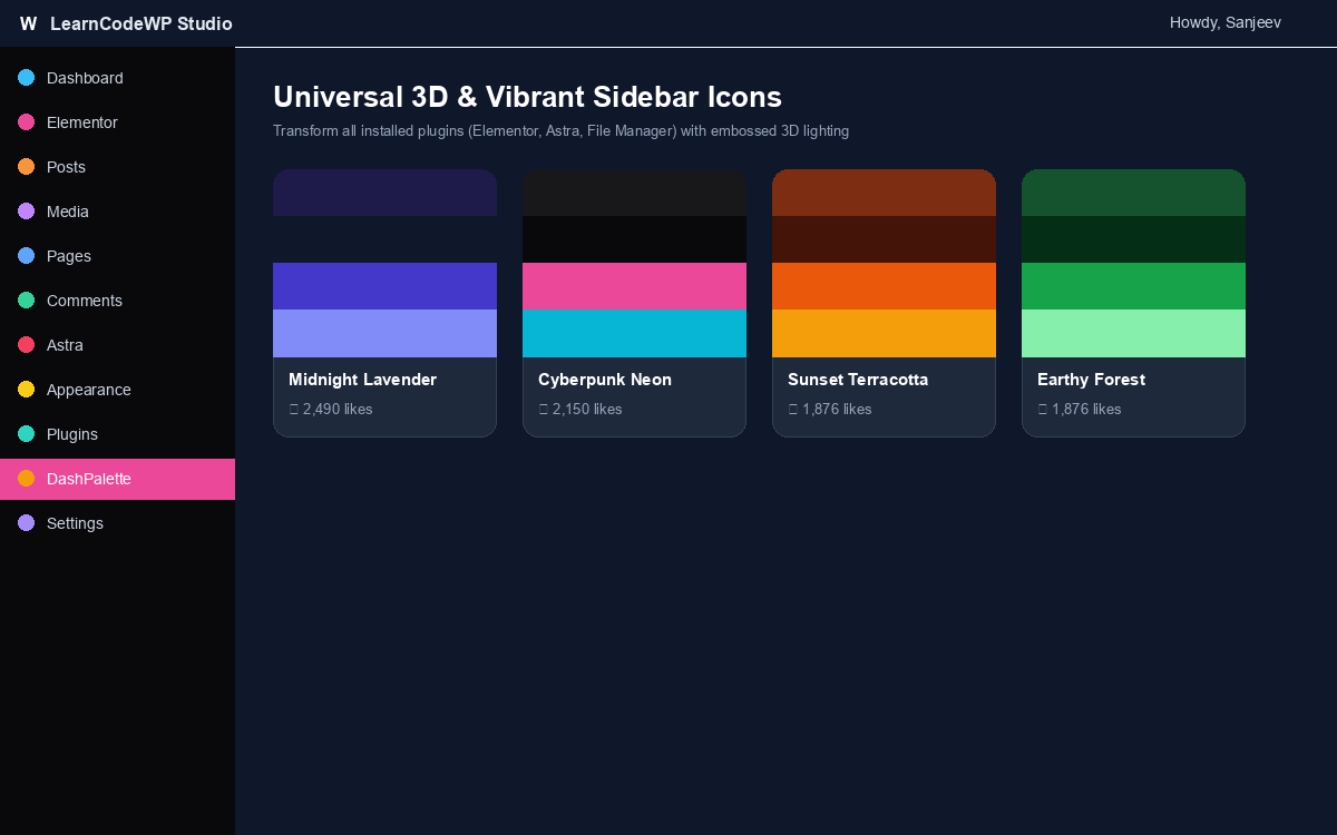 Universal 3D Sidebar Icons